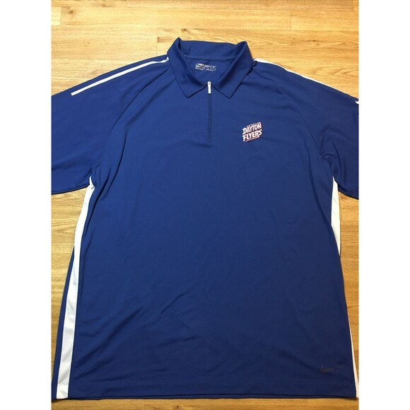 VTG Nike Dayton Flyers Shirt Sz 2XL XXL 1/4 Zip Nylon Polo Pullover NCAA Fit Dry - Picture 2 of 12